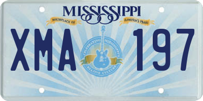 MS license plate XMA197