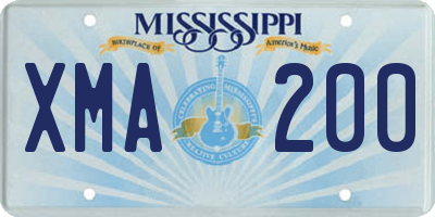MS license plate XMA200