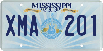 MS license plate XMA201