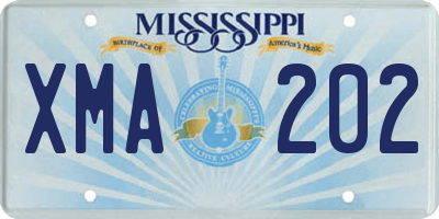 MS license plate XMA202