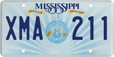 MS license plate XMA211