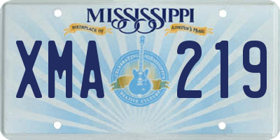 MS license plate XMA219