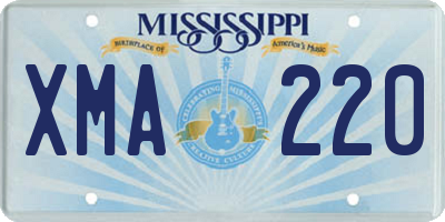 MS license plate XMA220
