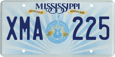 MS license plate XMA225