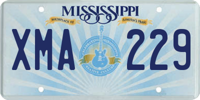 MS license plate XMA229