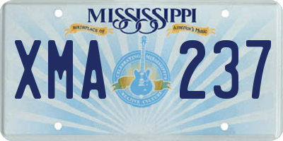 MS license plate XMA237