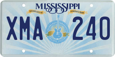 MS license plate XMA240