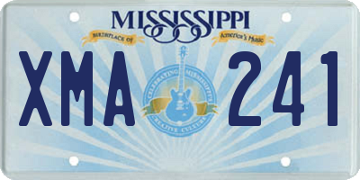 MS license plate XMA241