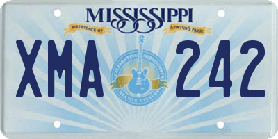MS license plate XMA242