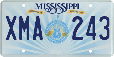 MS license plate XMA243