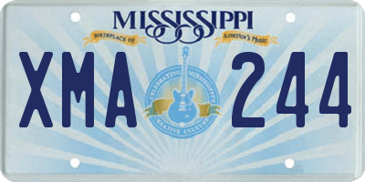 MS license plate XMA244