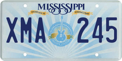 MS license plate XMA245