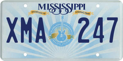 MS license plate XMA247