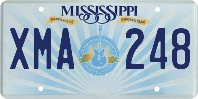 MS license plate XMA248