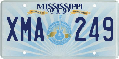 MS license plate XMA249
