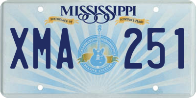 MS license plate XMA251