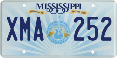 MS license plate XMA252
