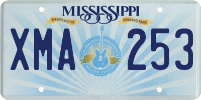 MS license plate XMA253