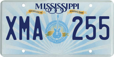 MS license plate XMA255