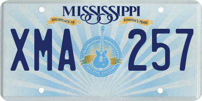 MS license plate XMA257