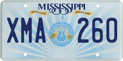 MS license plate XMA260
