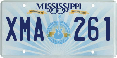MS license plate XMA261