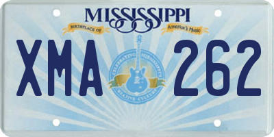 MS license plate XMA262
