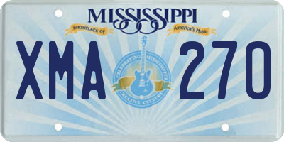 MS license plate XMA270