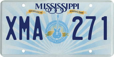 MS license plate XMA271