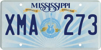 MS license plate XMA273