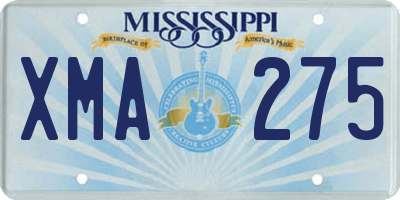 MS license plate XMA275