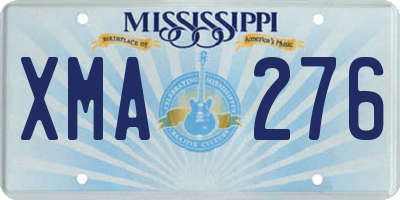 MS license plate XMA276