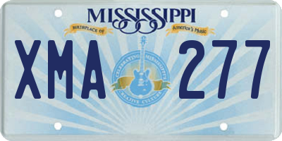 MS license plate XMA277