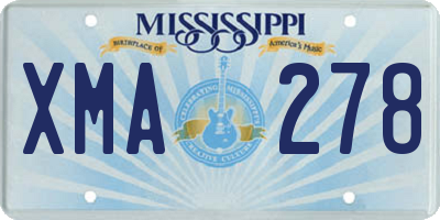 MS license plate XMA278
