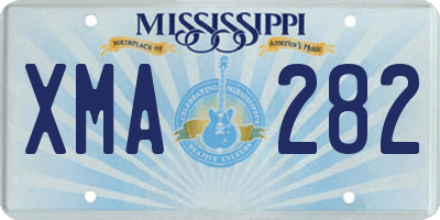 MS license plate XMA282