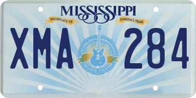 MS license plate XMA284