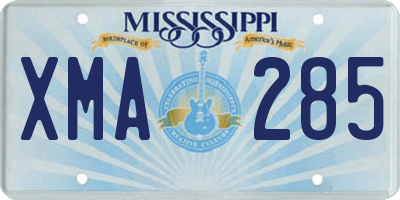 MS license plate XMA285