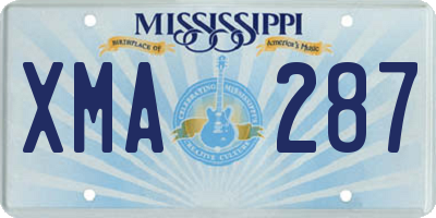 MS license plate XMA287