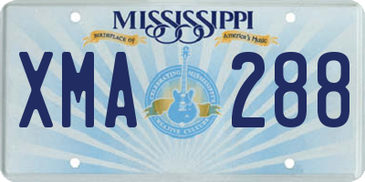 MS license plate XMA288