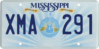 MS license plate XMA291
