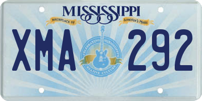 MS license plate XMA292