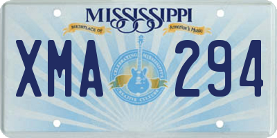 MS license plate XMA294