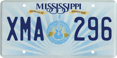 MS license plate XMA296