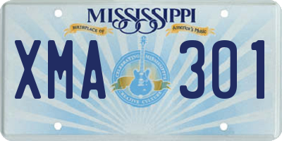 MS license plate XMA301