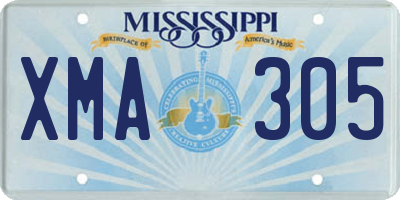 MS license plate XMA305