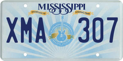 MS license plate XMA307