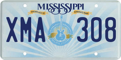 MS license plate XMA308