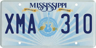 MS license plate XMA310