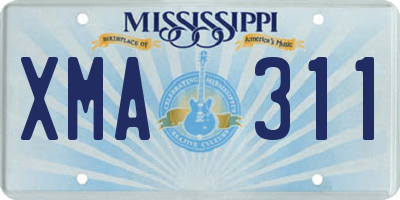 MS license plate XMA311