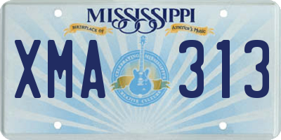 MS license plate XMA313
